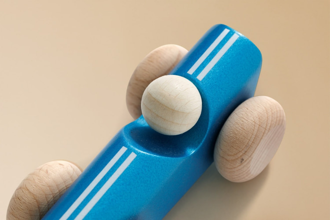 Jouet en bois - Voiture de Course Vintage