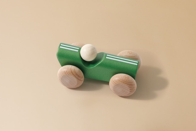 Jouet en bois - Voiture de Course Vintage