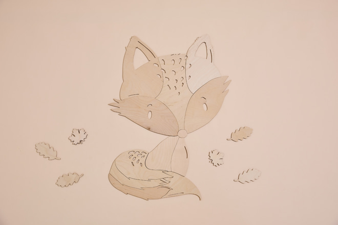 Décoration murale - Renard en bois
