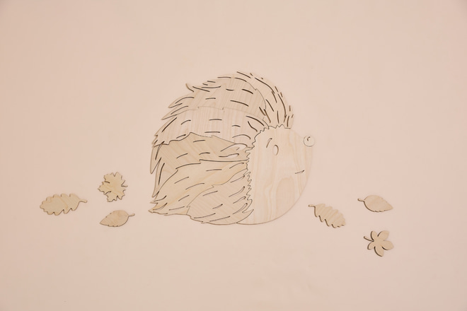 Decoración mural - Erizo de madera