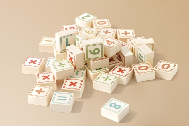 Holzklötze Zahlen & Symbole