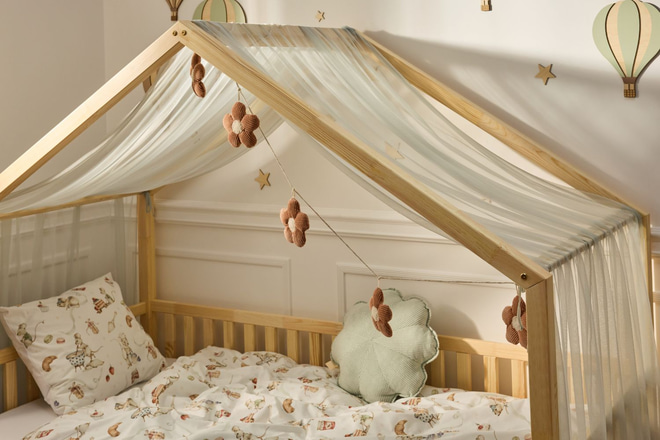 Tela Cama Casita - Cappuccino en Tul - Modelo DK