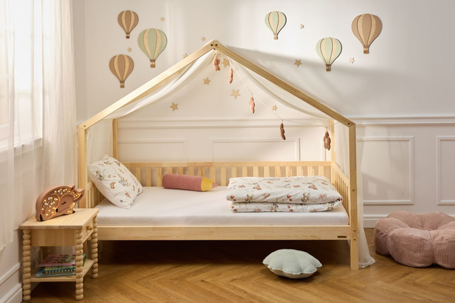 Telo per Letto a Capanna - Cappuccino in Tulle - Modello DK