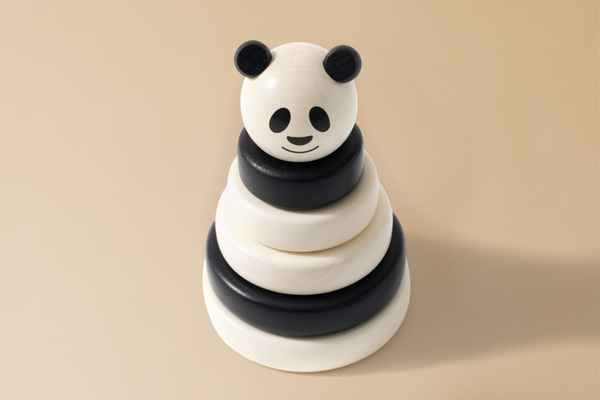 Dřevěná hračka – Puzzle pyramida Panda