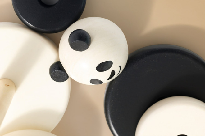 Dřevěná hračka – Puzzle pyramida Panda