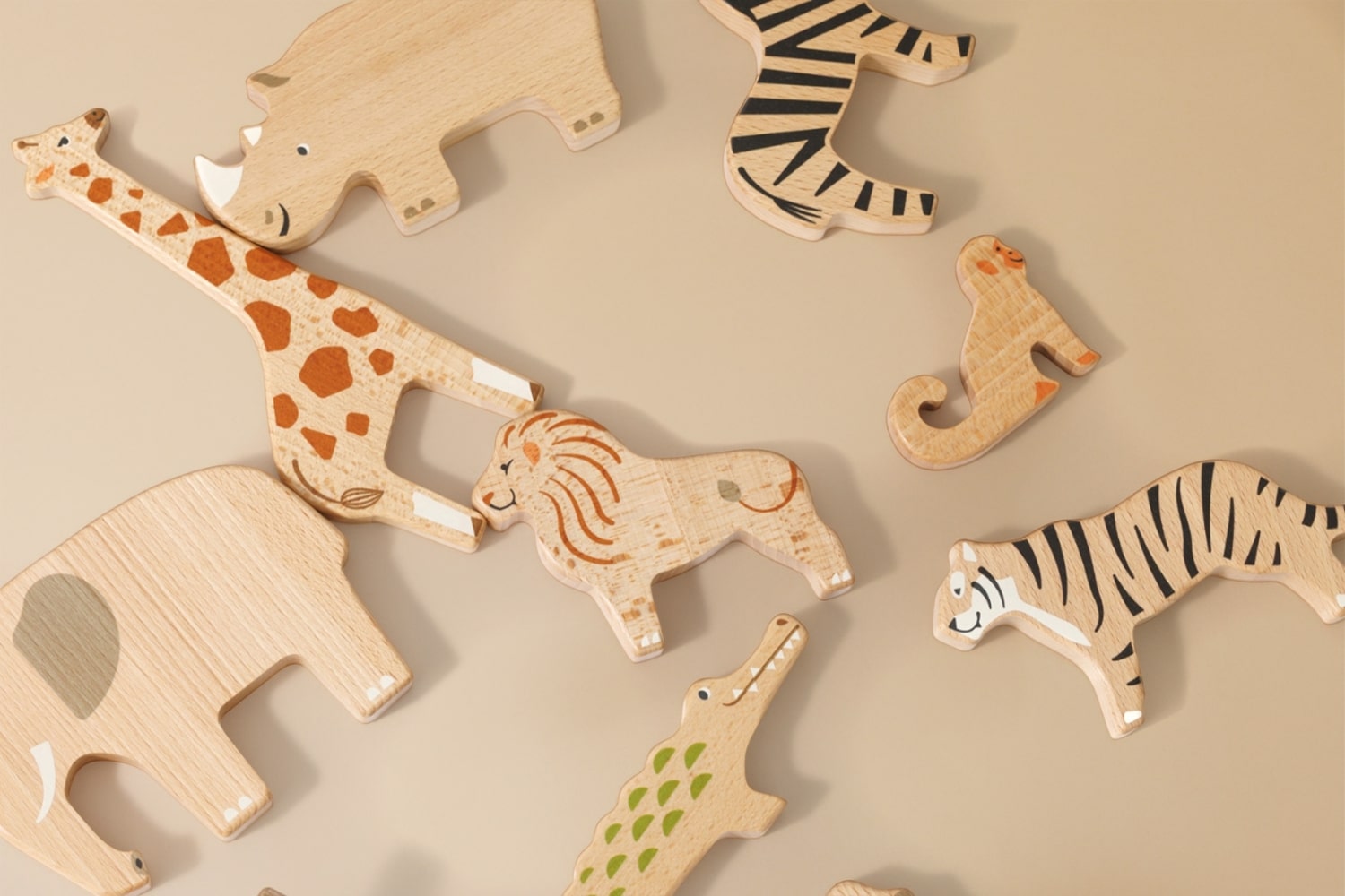 - Jouet En Bois - Set Animaux Sauvages - Bois Naturel (Mon Lit Cabane) - Image 1