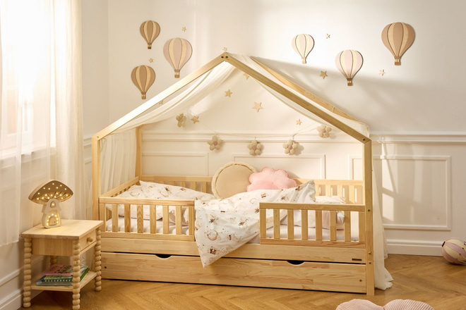 Bed Canopy in Tulle - Ecru