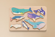 Jouet En Bois - Trieur Famille de Baleine