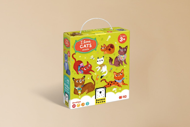 Puzzle Miluju kočky 3+