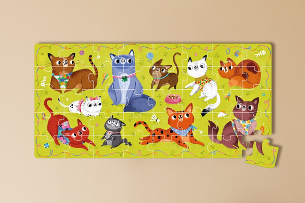 Puzzle Adoro i Gatti 3+