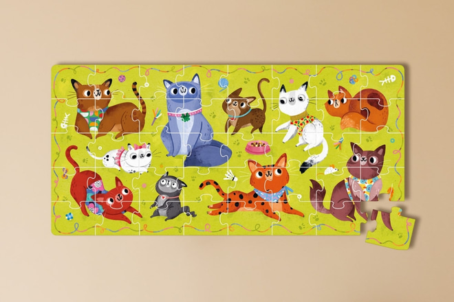Puzzle Miluju kočky 3+