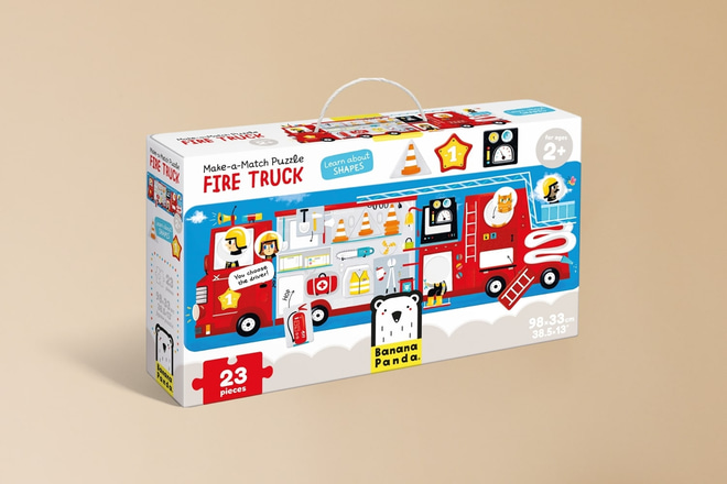 Puzzle Make-a-Match Hasičské Auto 2+