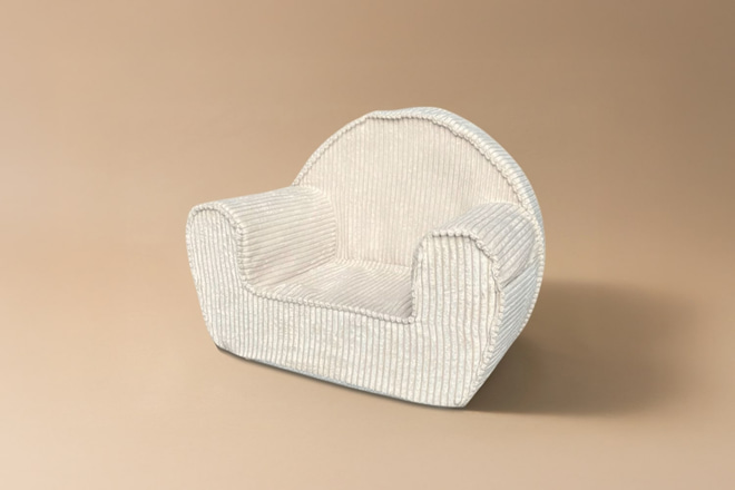 Poltrona velluto a coste - Bianco Opaco