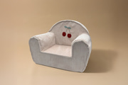 Fauteuil en Velours Côtelé - Off White Cherry