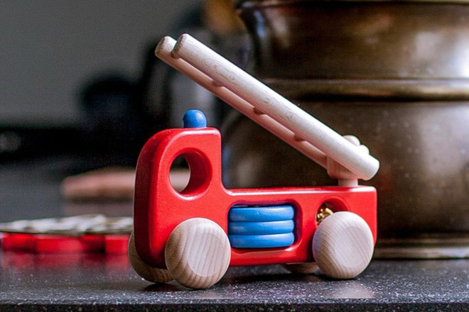 Jouet En Bois - Camion de Pompier