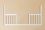 Střední vstupní zábrany pro dětskou postýlku Stella 60x120 – Bílá