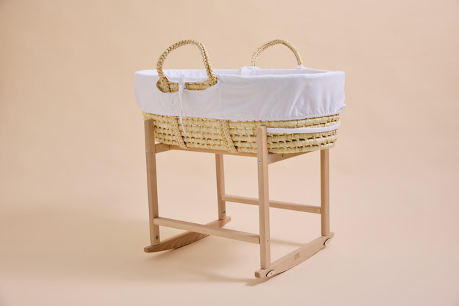 Moses Basket Cover and Fitted Sheet - White