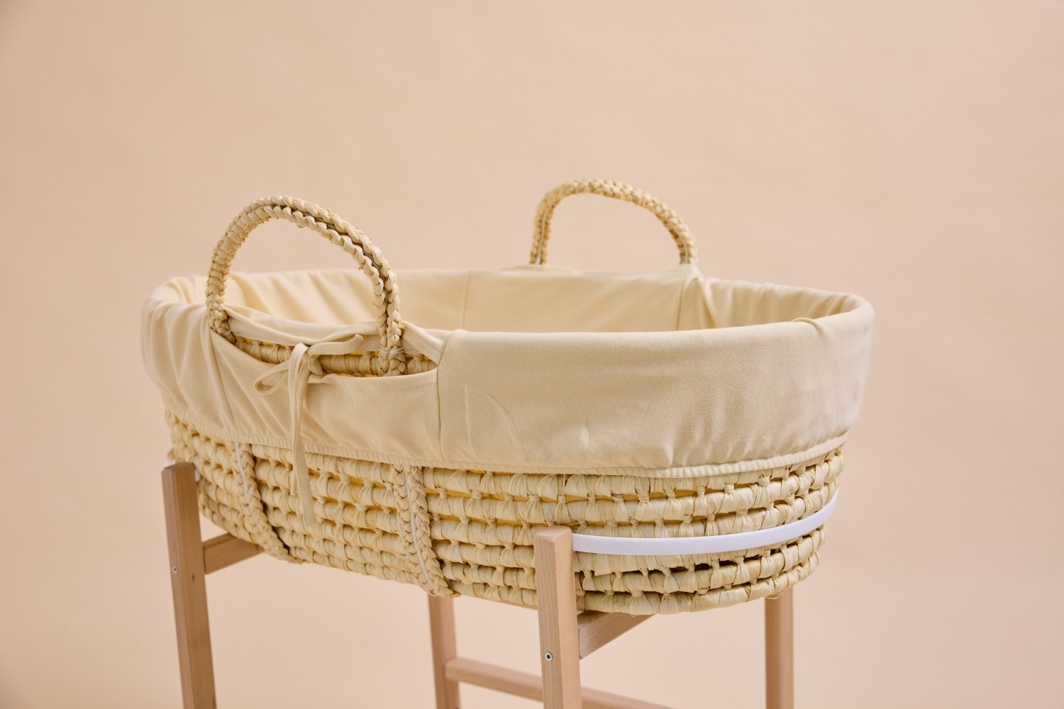 - Couffin avec Matelas, Parure et Support à Bascule - Set Complet - Beige (Mon Lit Cabane) - Image 3