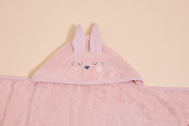 Cape de Bain Lapin Rose 70x125cm