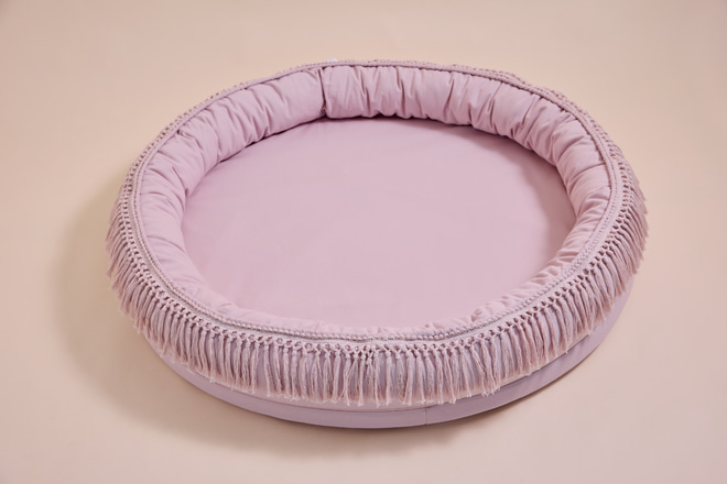 Puff Boho Rosa Empolvado