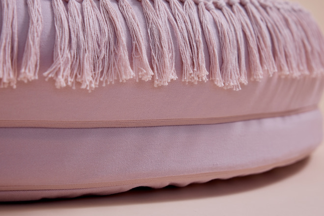 Puff Boho Rosa Empolvado