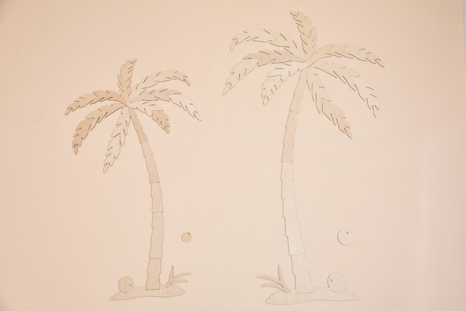 Wanddekoration - Set aus 2 Palmen