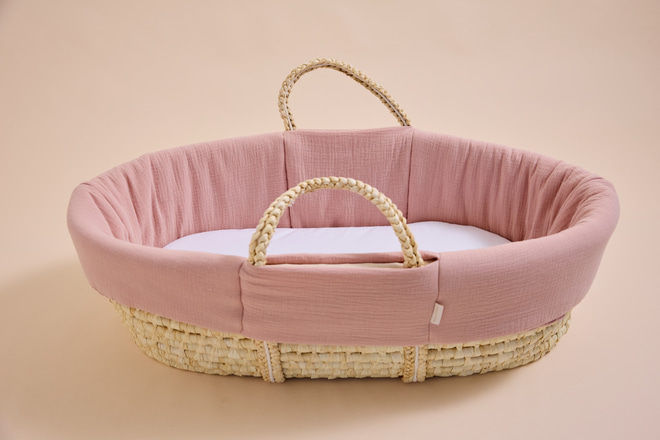 Moses Basket Cover and Fitted Sheet - Beige