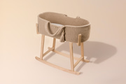 Crochet Moses Basket with Rocking Stand - Mocha