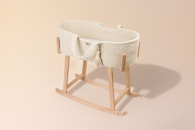 Couffin en Crochet Avec Support - Naturel