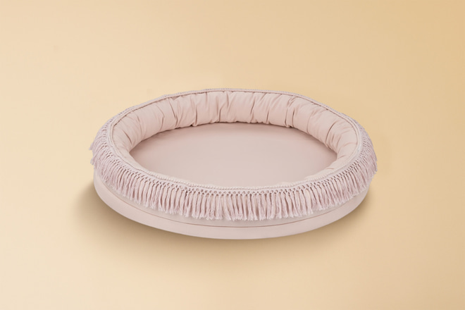 Puff Boho Rosa Empolvado