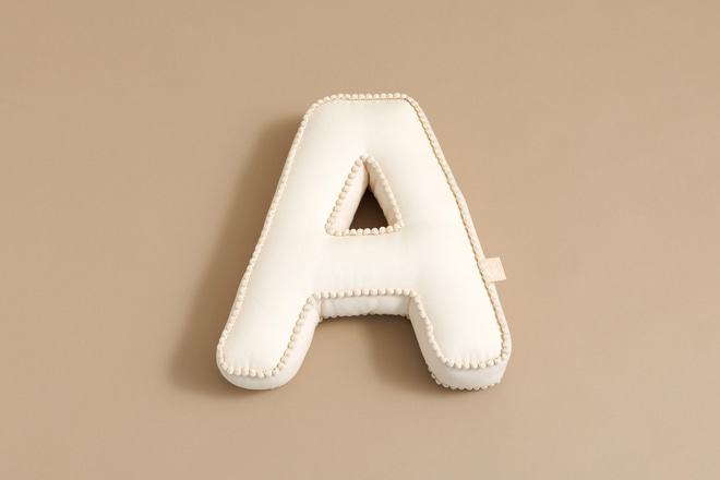 Coussin Lettre A - Boho Vanille