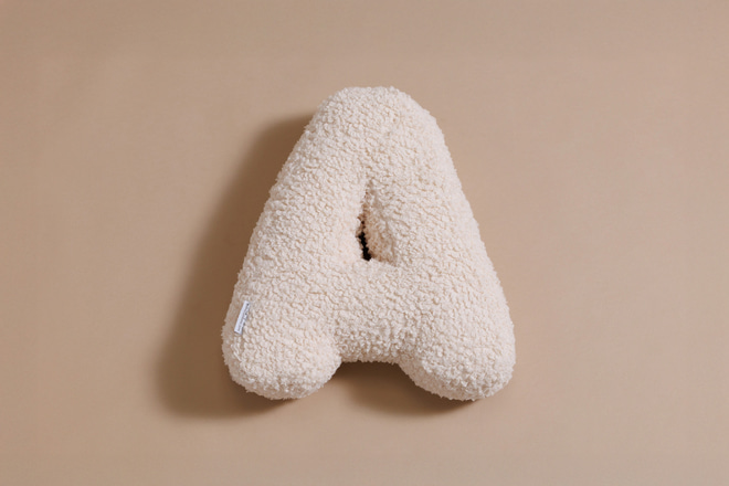 Buchstaben-Kissen A - Vanilla Boucle