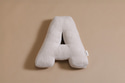 Coussin Lettre A - Velours Côtelé Écru