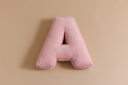 Letter Cushion A - Pink Corduroy