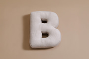 Coussin Lettre B - Velours Côtelé Écru
