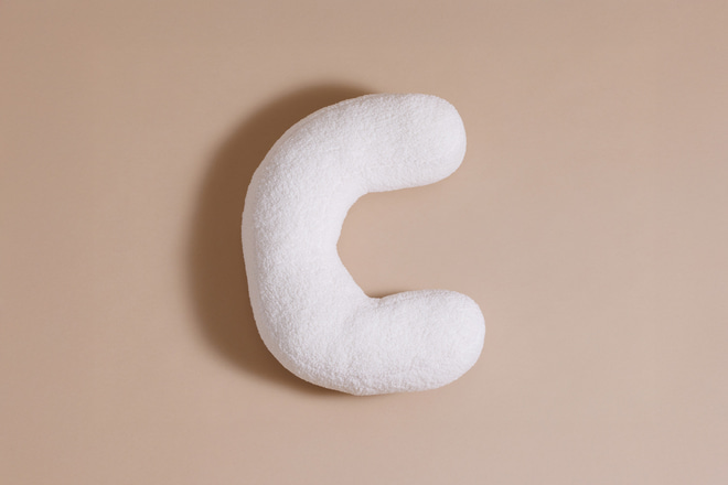 Letter Cushion C - Off White Bouclé