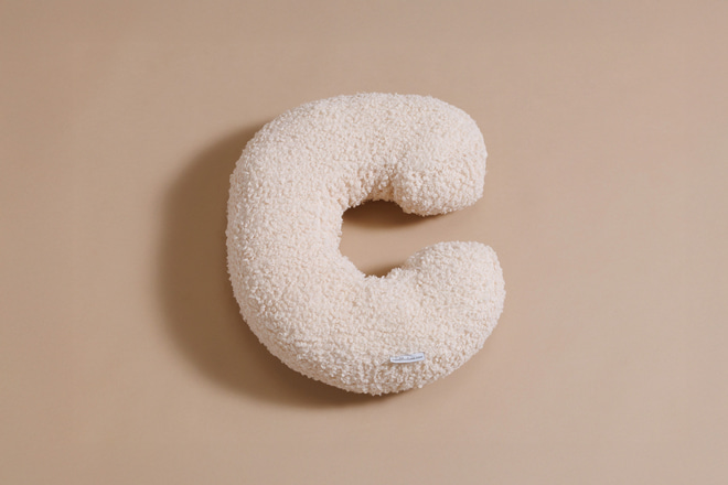 Letter Cushion C - Vanilla Boucle