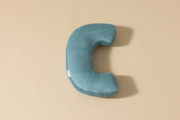 Buchstaben-Kissen C - Blau Kord