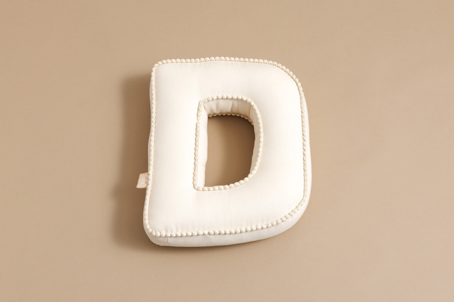 Cuscino Lettera D - Boho Vaniglia