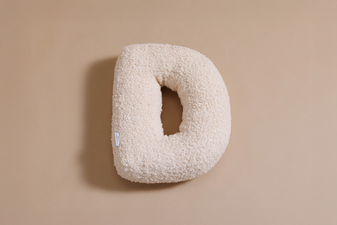 Letter Cushion D - Vanilla Boucle