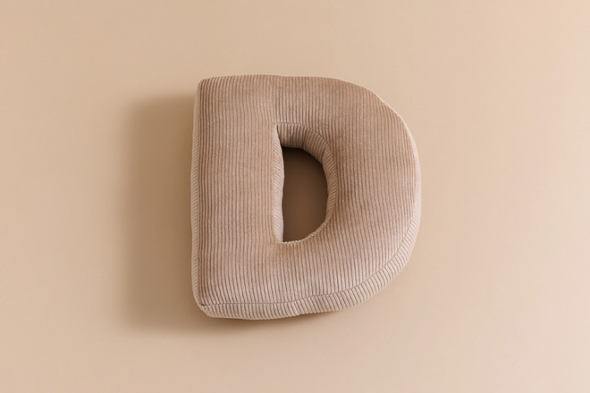 Letter Cushion D - Cappuccino Corduroy