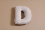 Coussin Lettre D - Velours Côtelé Écru