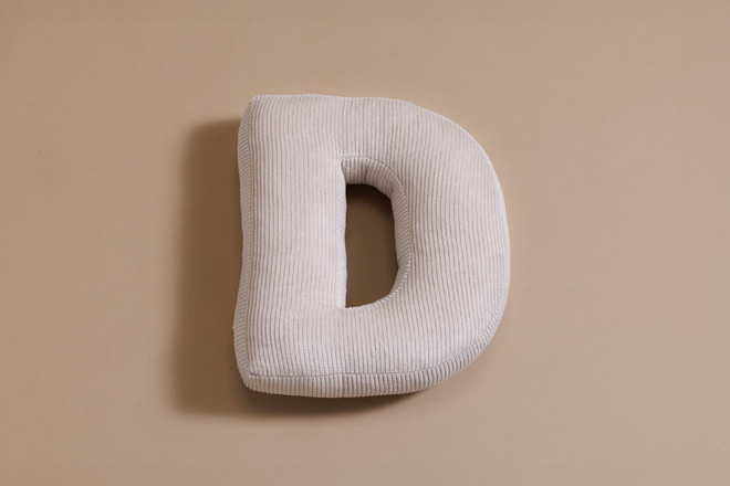 Letter Cushion D - Ecru Corduroy