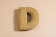 Buchstaben-Kissen D - Honig Kord