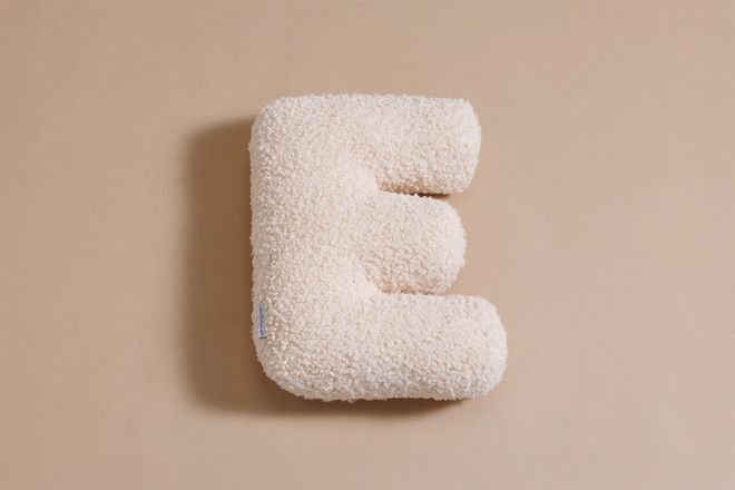 Letter Cushion E - Vanilla Boucle