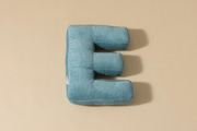 Buchstaben-Kissen E - Blau Kord