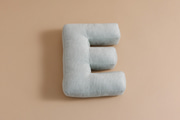 Letter Cushion E - Water Green Corduroy
