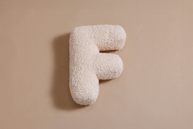 Cuscino Lettera F - Vanilla Boucle