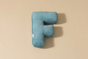Cuscino Lettera F - Velluto a Coste Blu