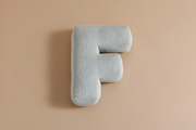 Letter Cushion F - Water Green Corduroy